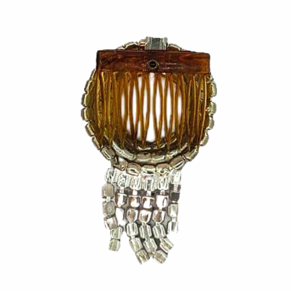 1940s Vintage Diamante Cascading Fringe Hair Comb