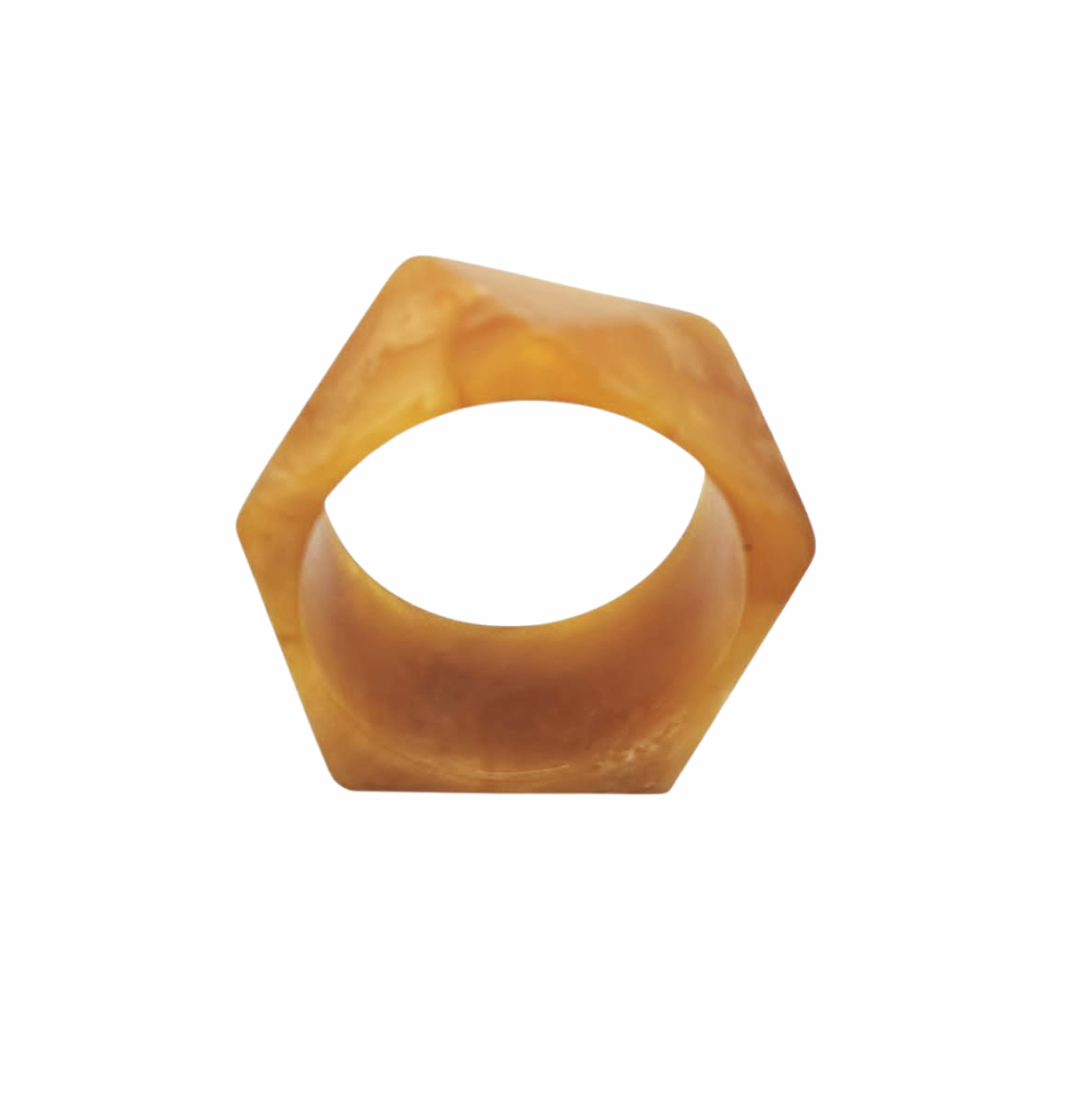 1960-70s Marbled Lucite Triangle-Faceted Stackable Bangle