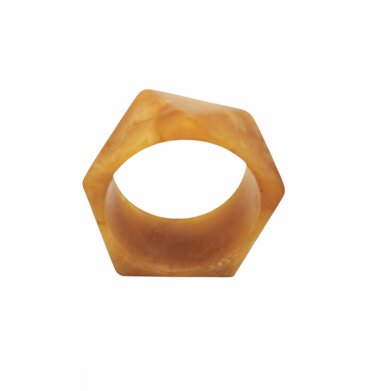 1960-70s Marbled Lucite Triangle-Faceted Stackable Bangle