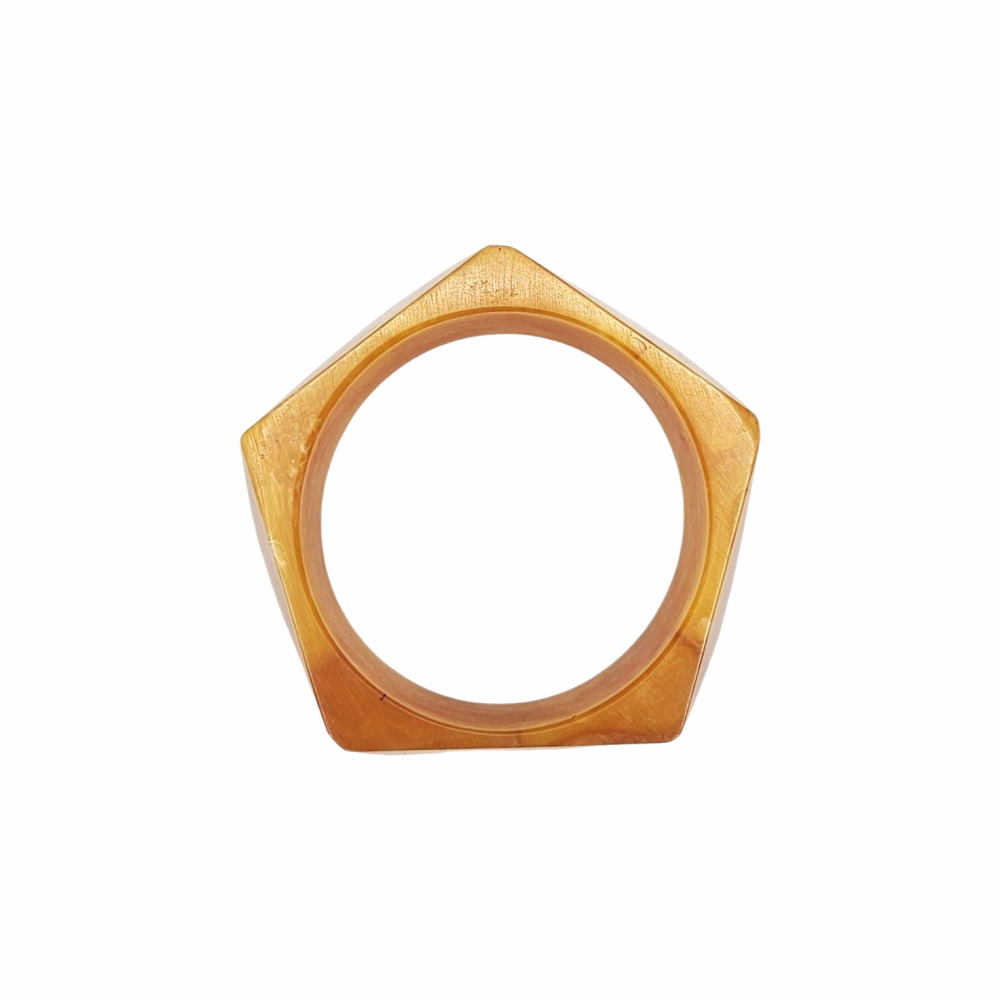 1960-70s Marbled Lucite Triangle-Faceted Stackable Bangle