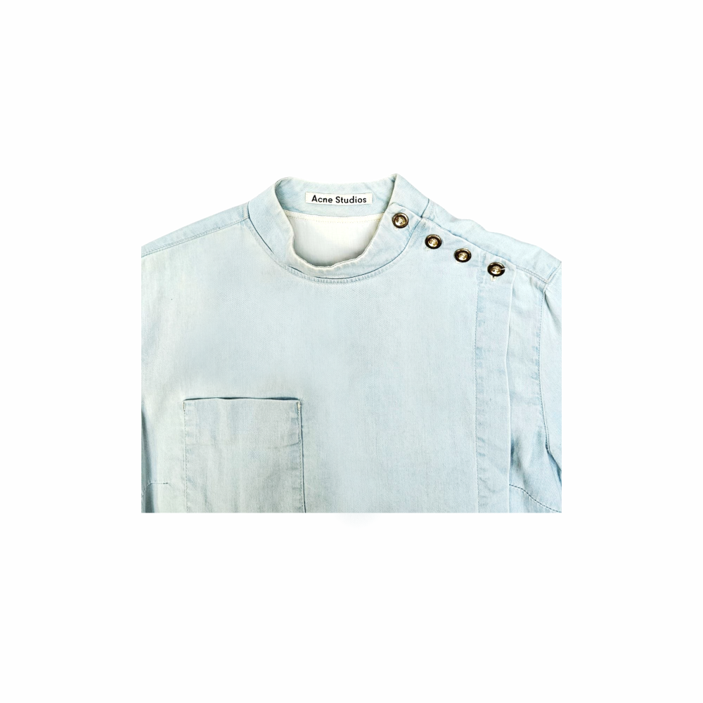 Washed Denim Shoulder Buttons Tunic - Acne Studios