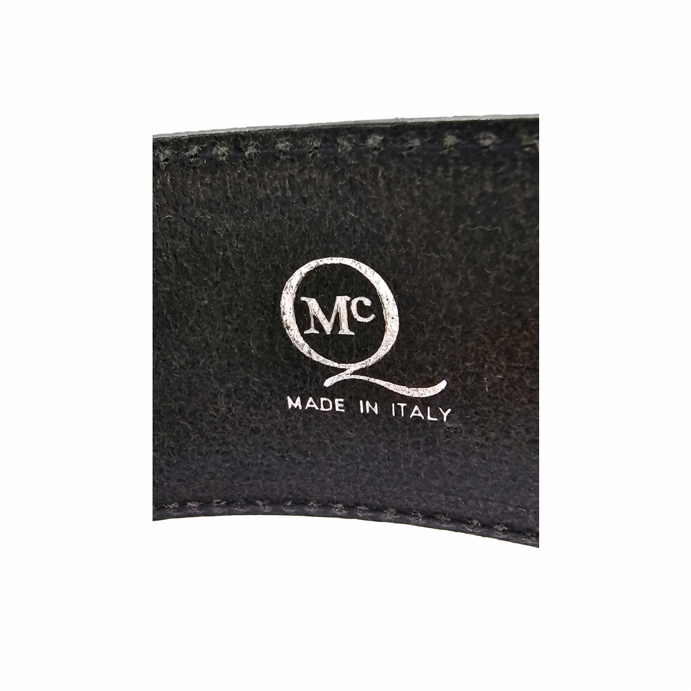 Leather Wide Belt with Silver Buckle, Zipper Pocket & Chain Detail - Alexander McQueen