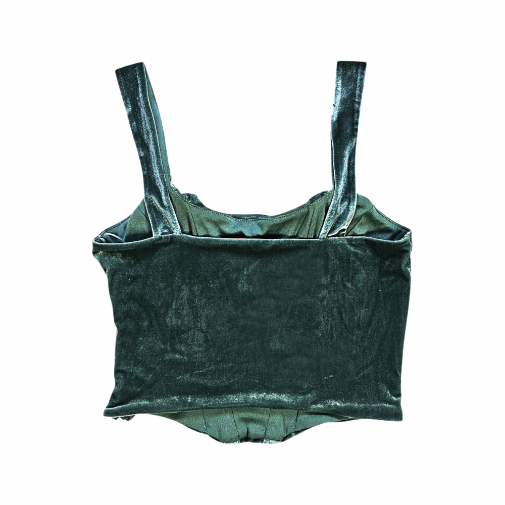 Velvet Corset Style Cropped Tank Top - Anthropologie