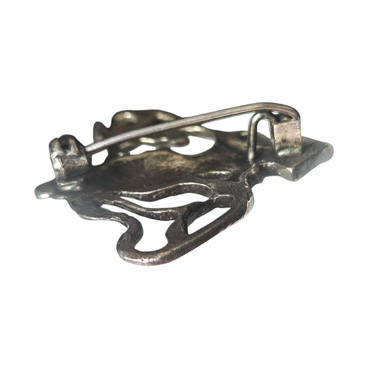 Vintage 925 Sterling Silver Art Nouveau Revival Goddess Brooch - Re:Velvet
