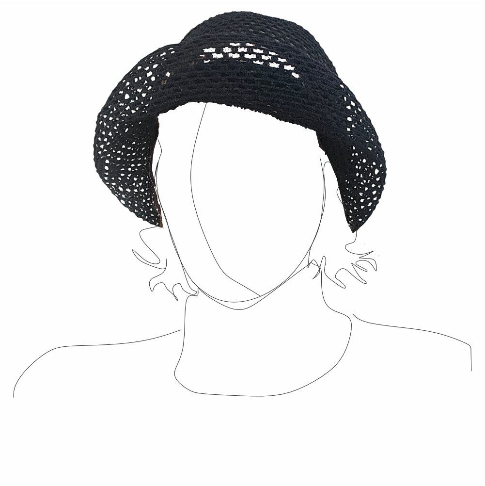 Vintage Black Open-Knit Mesh Hat – Aspettando il Miracolo