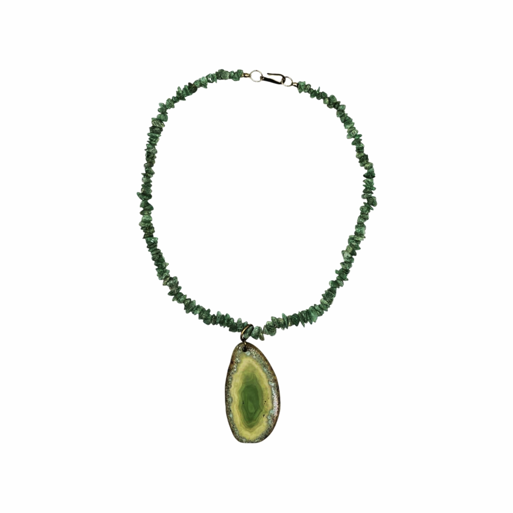 Collier vintage en aventurine des années 1980