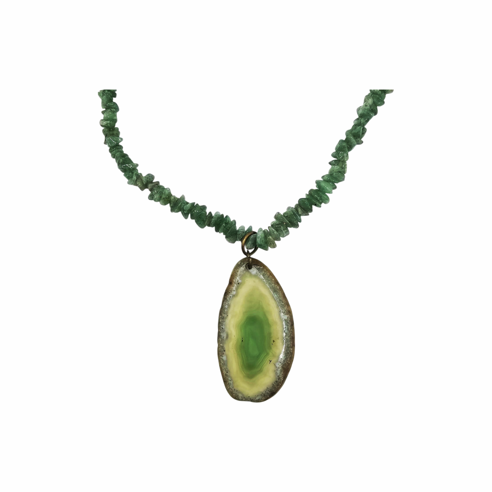 Collier vintage en aventurine des années 1980