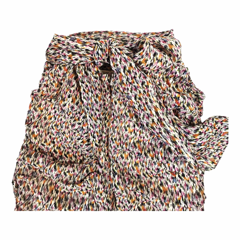 Draped Multicolour Print Skirt with Knotted Belt - Ba&h