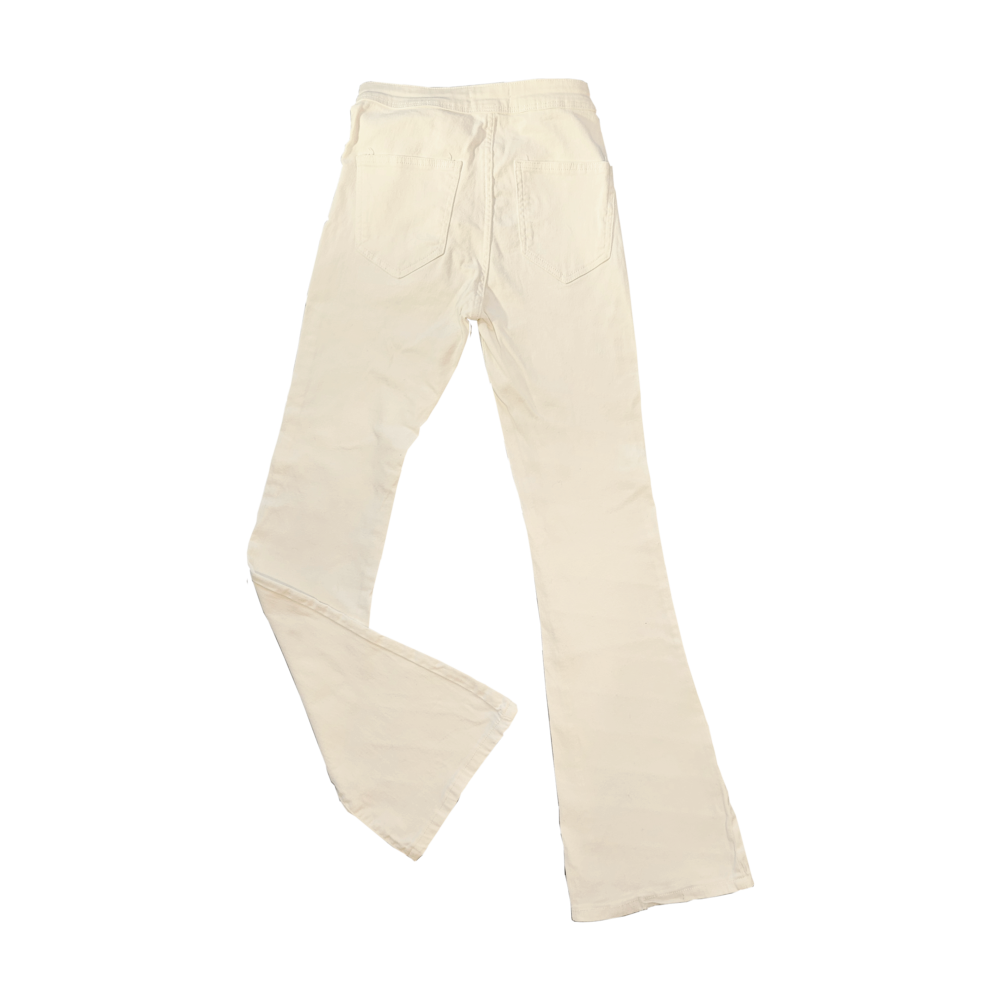 High waist Flared / Bootcut Off White Denim - Size 36 - Bershka - Re:Velvet