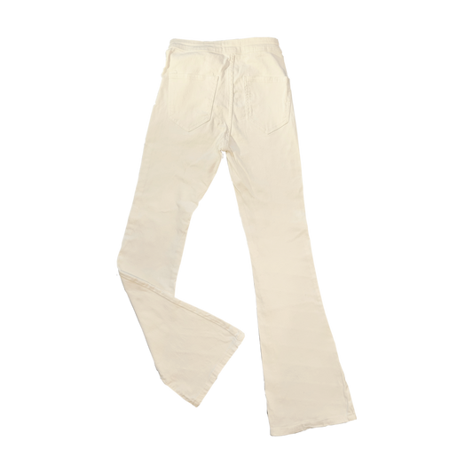 High waist Flared / Bootcut Off White Denim - Size 36 - Bershka - Re:Velvet