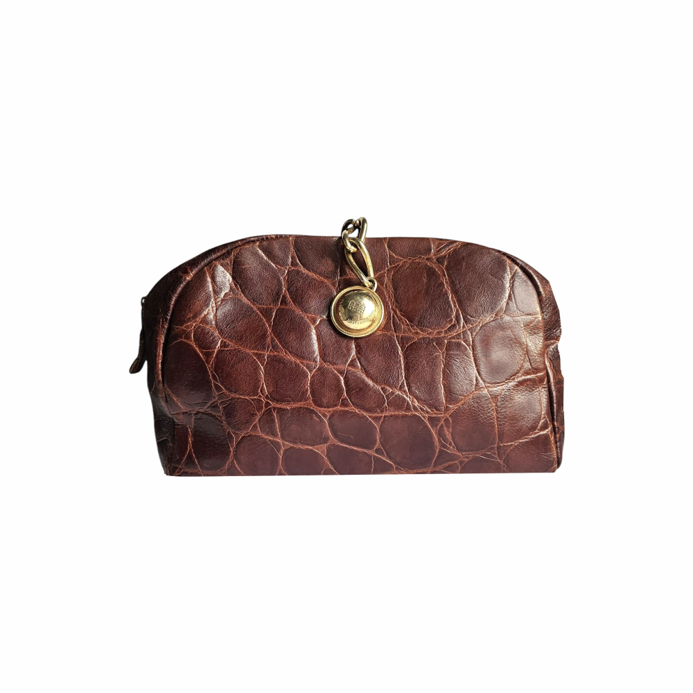 Vintage Crocodile Embossed Leather Clutch - Gibli - Re:Velvet