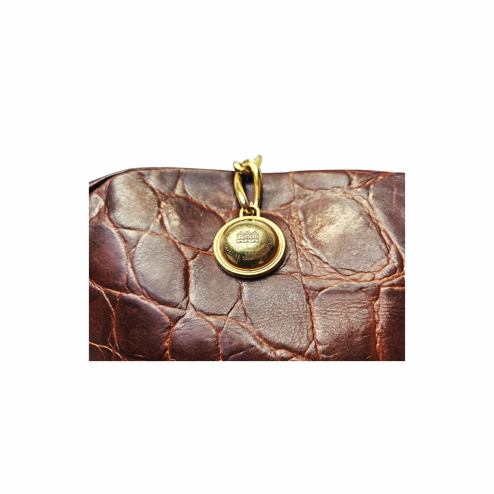 Vintage Crocodile Embossed Leather Clutch - Gibli - Re:Velvet