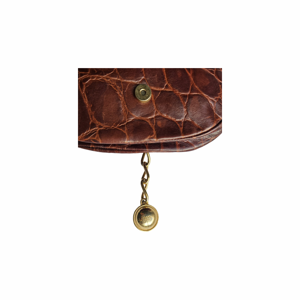 Vintage Crocodile Embossed Leather Clutch - Gibli - Re:Velvet