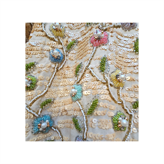 Floral Embroidered Silk Top - Black Tie by He-ro Inc - Re:Velvet