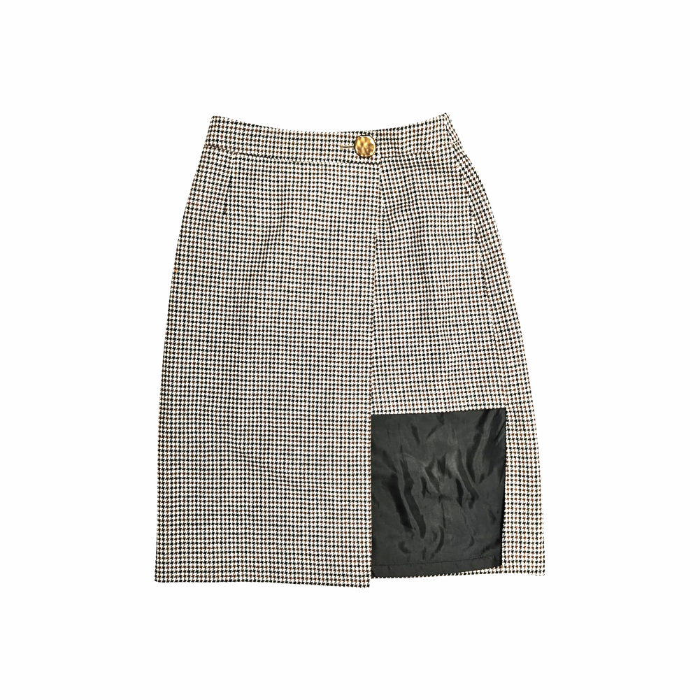 Folded Houndstooth Skirt - Braque Label - Re:Velvet