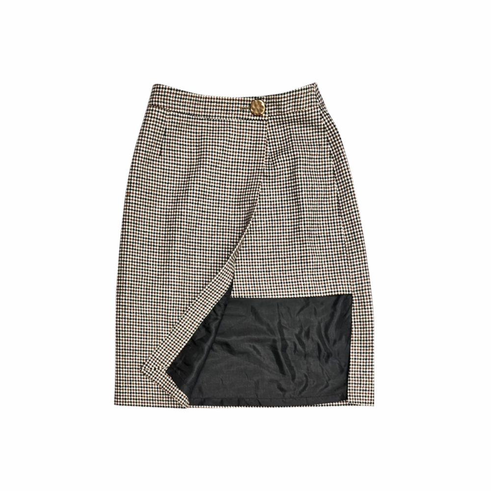 Folded Houndstooth Skirt - Braque Label - Re:Velvet