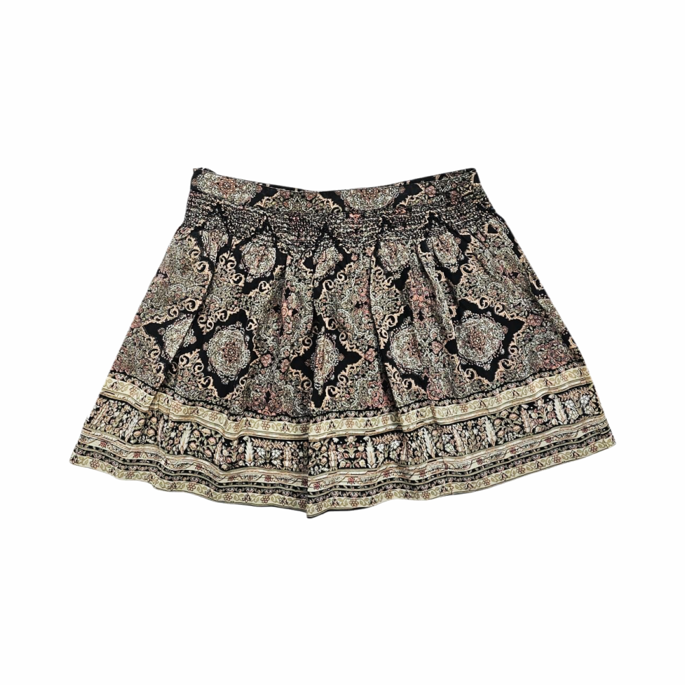 Smocked Waist Bohemian Style Silk Printed Mini Skirt – By TiMo