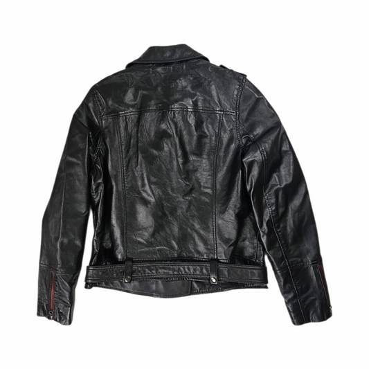 Leather Biker Jacket with Tassel Zips - by Very