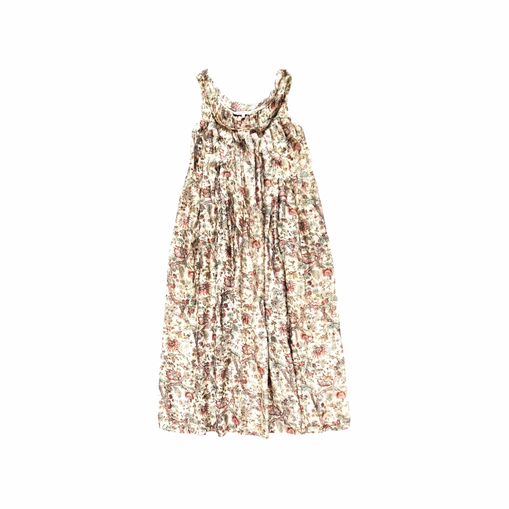 Silk Maxi Dress in Antique Floral - Cabbages & Roses