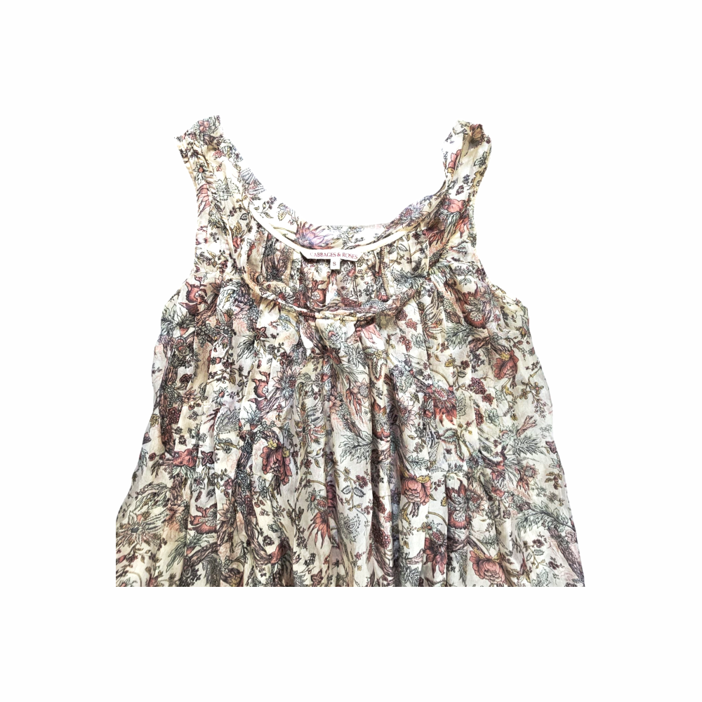 Silk Maxi Dress in Antique Floral - Cabbages & Roses