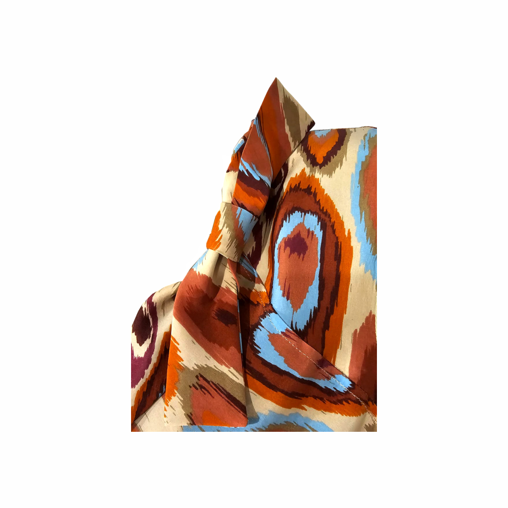 Silk Ikat Print Dress 1960s Inspired Style -Cacharel - Re:Velvet