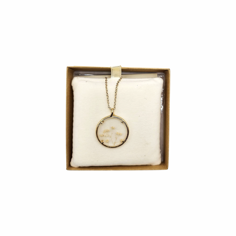 Baby´s Breath Pendant and Gold Plated Chain Necklace - Catherine Weitzman
