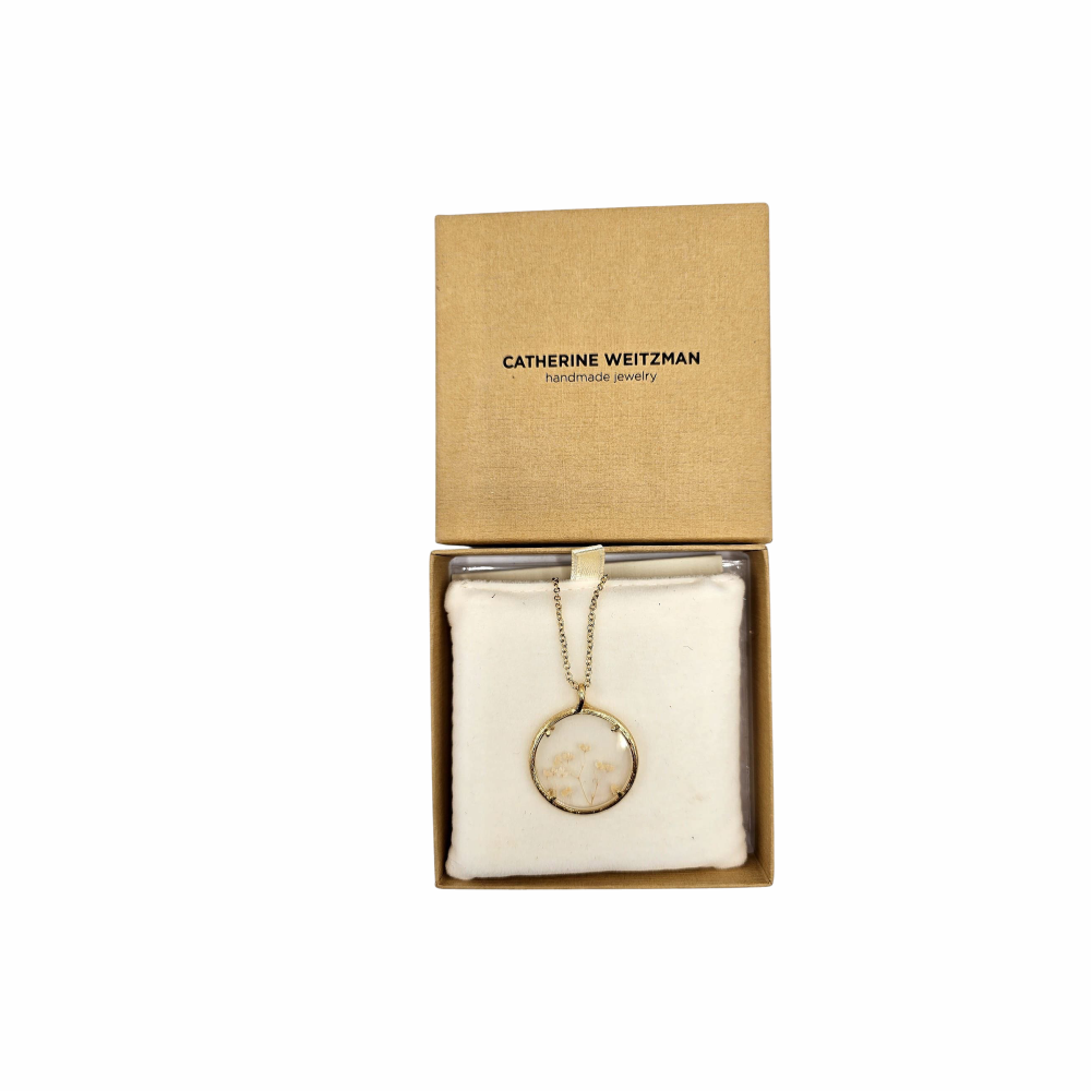 Baby´s Breath Pendant and Gold Plated Chain Necklace - Catherine Weitzman