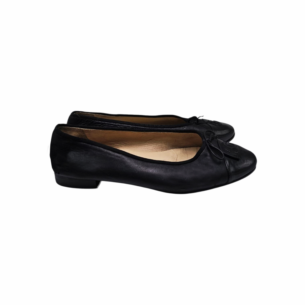 Calfskin CC Ballerina Pumps - Chanel