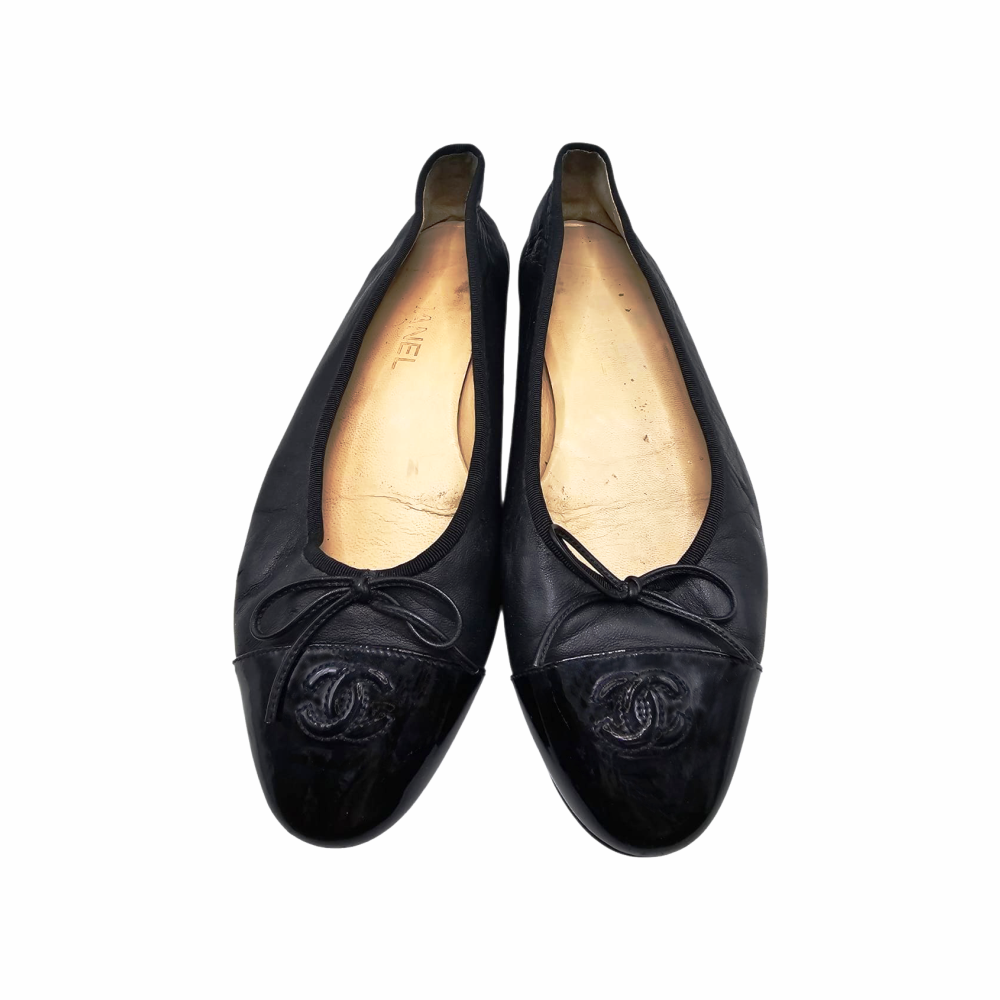 Calfskin CC Ballerina Pumps - Chanel