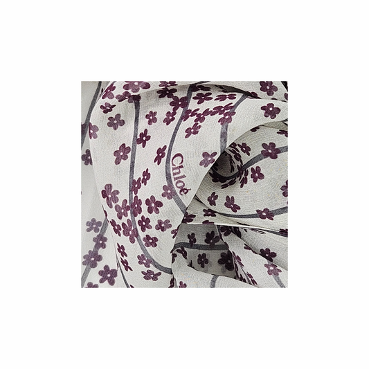 Floral Silk Muslin Square 125 Stole - Chloé - Re:Velvet