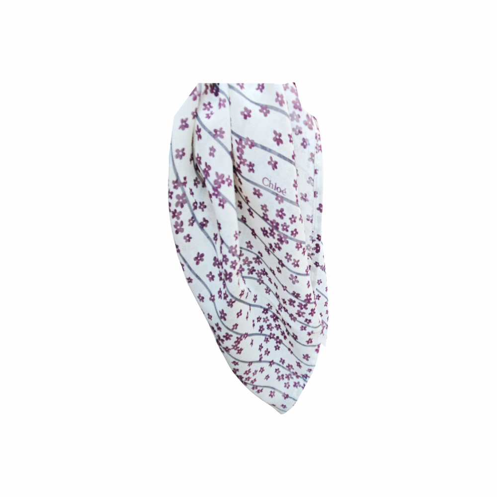 Floral Silk Muslin Square 125 Stole - Chloé - Re:Velvet