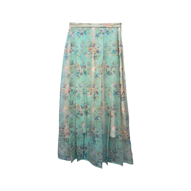 Floral Embellished Pleated Silk Skirt- Christopher Kane - Re:Velvet