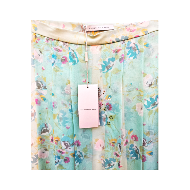 Floral Embellished Pleated Silk Skirt- Christopher Kane - Re:Velvet