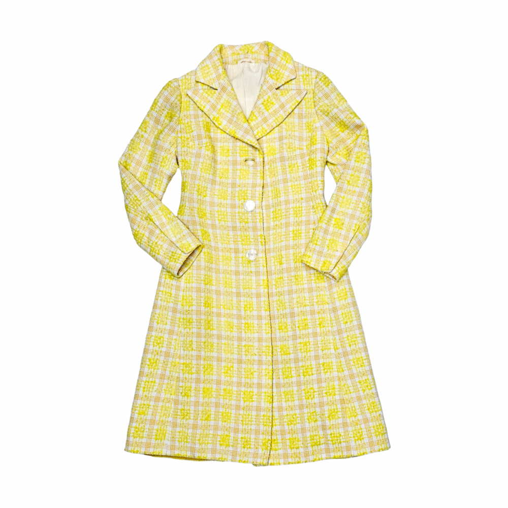 Canary Wool Tweed Long Coat - Cojana