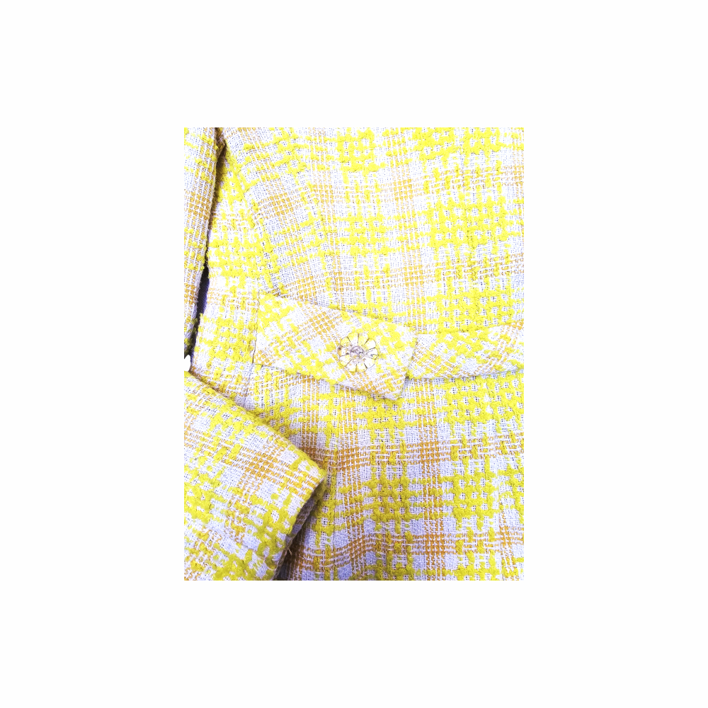 Canary Wool Tweed Long Coat - Cojana