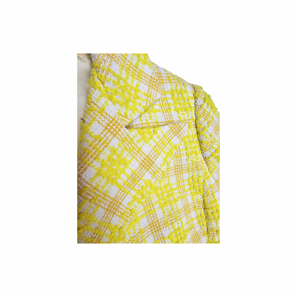 Canary Wool Tweed Long Coat - Cojana