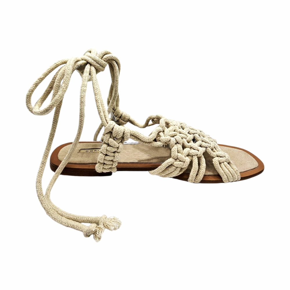 Macramé Rope Tie-Up Sandals – Corina