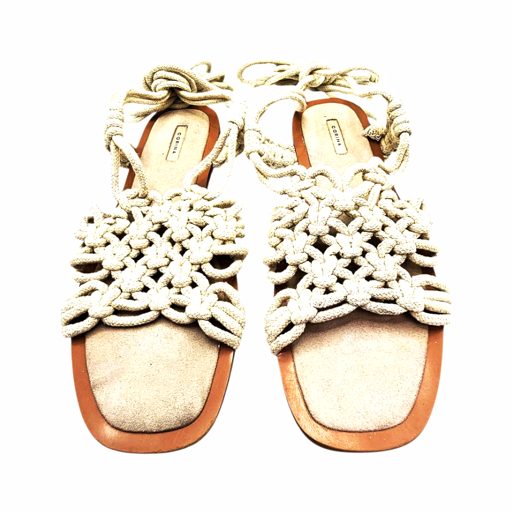 Macramé Rope Tie-Up Sandals – Corina