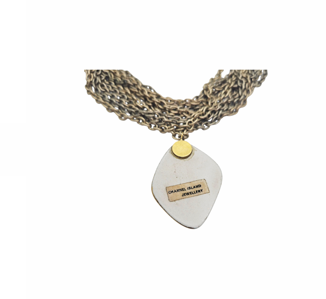 Customised Multi-Strand Chain Necklace with Ceramic Pendant