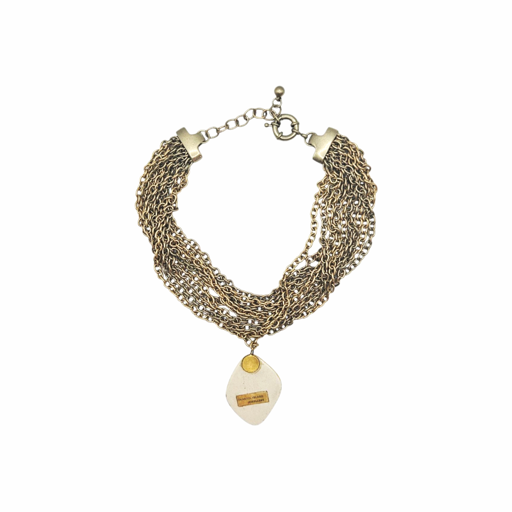 Customised Multi-Strand Chain Necklace with Ceramic Pendant