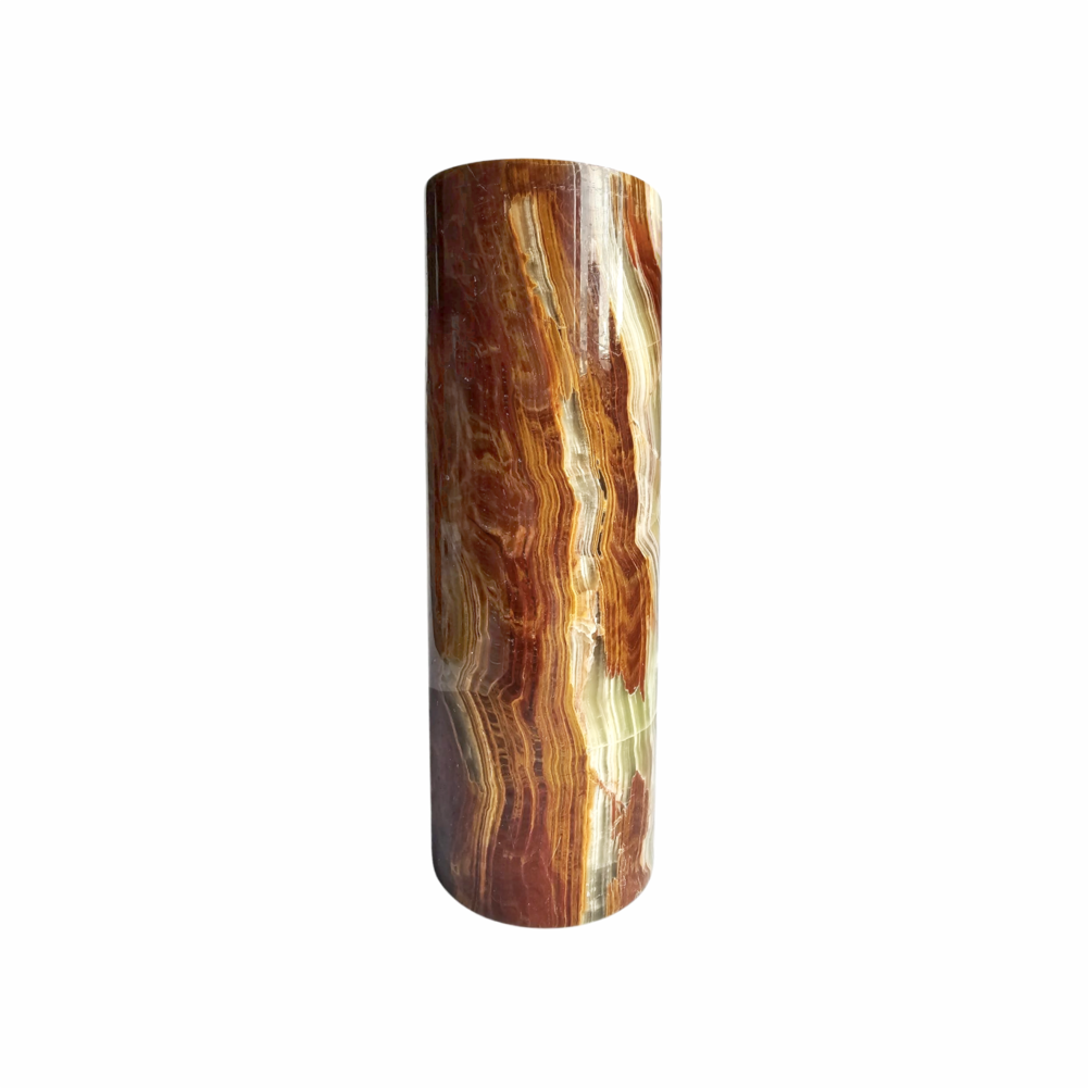 Cylinder Shaped Brown Onyx Vase - Re:Velvet