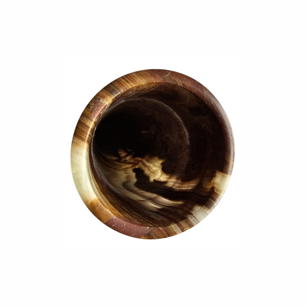 Cylinder Shaped Brown Onyx Vase - Re:Velvet