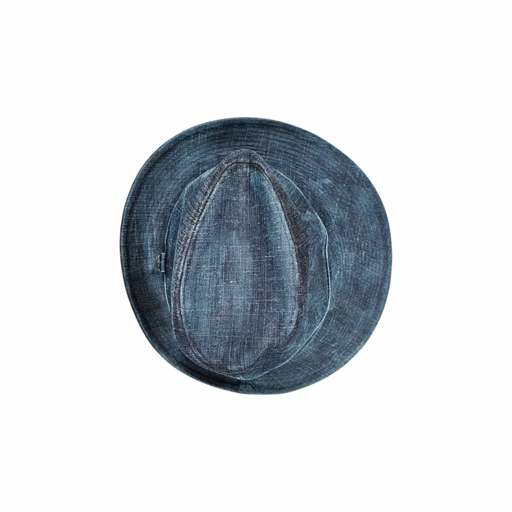 Side-Sweep Trilby Hat in Denim - Philip Treacy - Re:Velvet