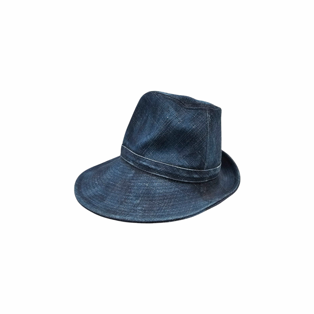 Side-Sweep Trilby Hat in Denim - Philip Treacy - Re:Velvet