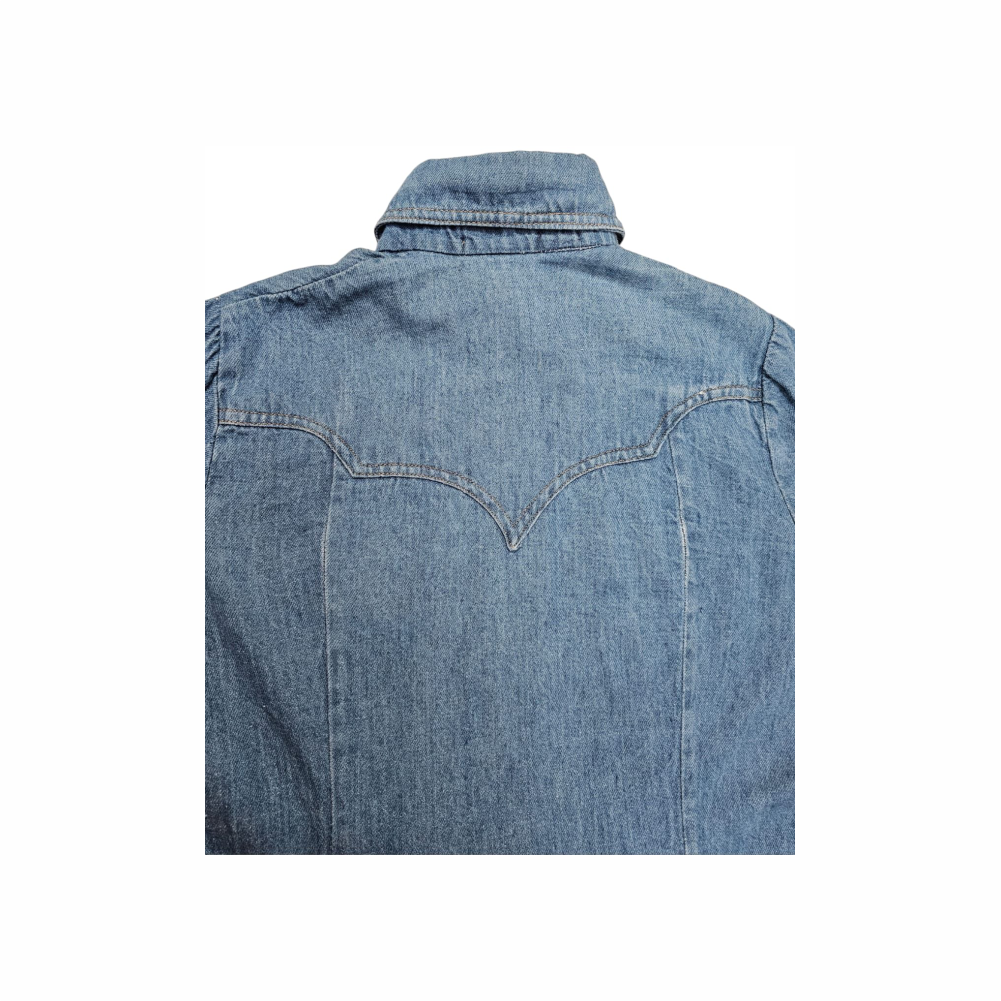 1970s Pointy Collar Soft Denim Shirt - Mr Americar - Re:Velvet