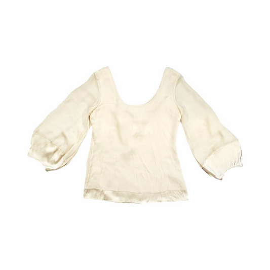 Semi Sheer Balloon Sleeves Silk Blouse - Diane von Furstenberg