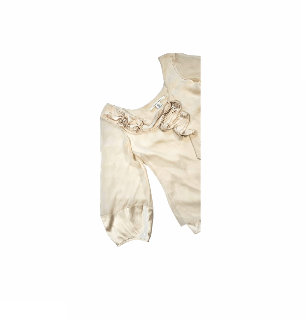 Semi Sheer Balloon Sleeves Silk Blouse - Diane von Furstenberg