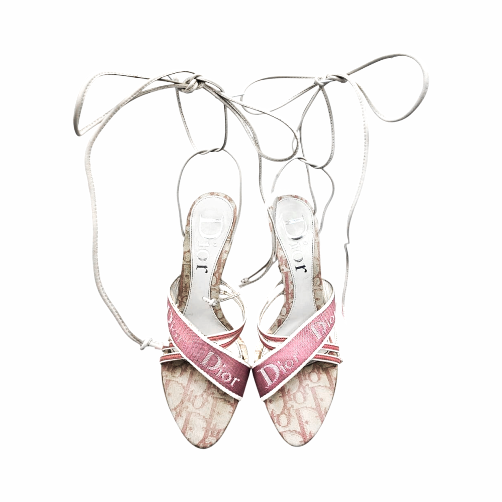 Diorissimo Canvas Strappy Platform Sandals - Dior
