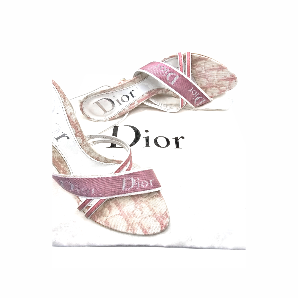 Diorissimo Canvas Strappy Platform Sandals - Dior
