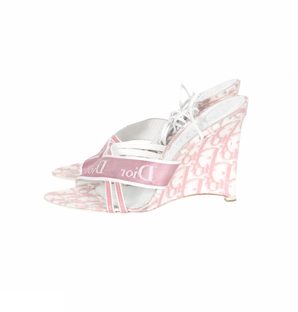 Diorissimo Canvas Strappy Platform Sandals - Dior